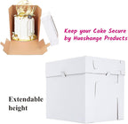 Tall Cake Boxes for Tier Cakes,8X8X10 Inch [4Pack ] Thick Sturdy Cake Box with Window,White Cake Carrier, Disposable Cake Containers