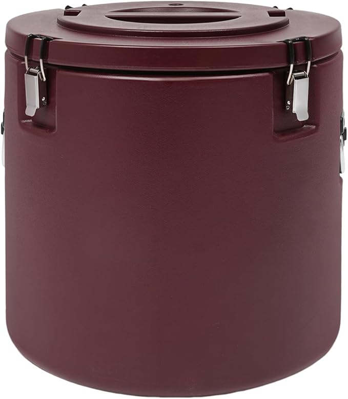 52.83Qt Insulated Food Container, Stainless Steel Container, 50L Commercial Food Soup Carrier 15 Hours Heat Preservation for Hot and Cold Food Storage Restaurant Canteen Home Lunch Use (Brown, 50L)