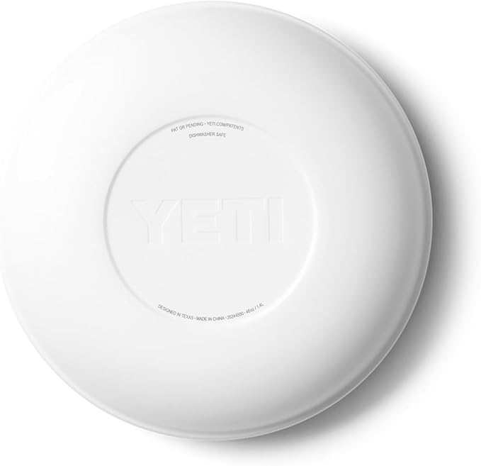 YETI Rambler Low Bowl, Vacuum Insulated, Stackable and Nestable Stainless Steel Bowl with Lid, 1.6 Quart, White