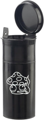 EZ SPLITZ Cap & Crusher - 2-in-1 Herb Grinder with Extra Large Storage - Pop Art Edition (Black)
