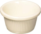 Winco Commercial-Grade Plastic Ramekin/Dipping Sauce Cup, Fluted, 2 Ounce, Bone (12 Pack)