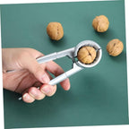 TIDTALEO Multi-functional Walnut Opener and Nutcracker Clip with Aluminum Funnel, Handheld Silver Nutcracker Tool for Walnuts and Pecans, Kitchen Specialty Gadget for Home Use