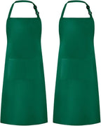 Syntus Apron for Men Women, Adjustable Cooking Kitchen Chef Aprons with 2 Pockets, Cotton/Polycotton/Polyester