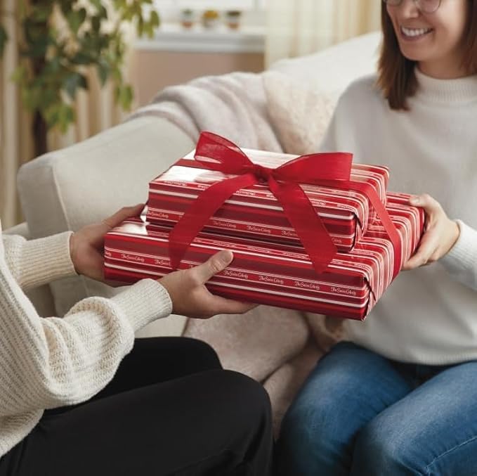 3 Red Gift Boxes - The Swiss Colony 27 Favorites Food Gift Set, Summer Sausage Meats and Cheeses Assorted Chocolates, Candies, Petits Fours, Cheese & Charcuterie Board Gifts Basket, Holiday, Christmas