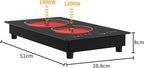 VBGK Electric Cooktop,12 Inch Built-in Radiant Electric Stove Top,110V 2100W 2 burner cooktop With 9 Heating Level, Timer & Kid Safety Lock, Sensor Touch Control 2 burner Induction Cooktop
