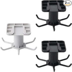 3PCS Under Cabinet Hooks for Kitchen Utensils, 360° Rotating Utility Hooks, Space-Saving Adhesive Kitchen Storage Rack for Hanging Tools and Utensils, Durable and Easy Installation (Black + Grey)