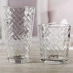 Circleware Chevron Huge 12-Piece Glassware Set of Highball Tumbler Drinking Glasses and Whiskey Cups for Water, Beer, Juice, Ice Tea Beverages, 6-15.75 oz & 6-12.5 oz, Clear