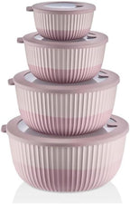 Mixing Bowls with Lids, 8-Piece Airtight Leak-Proof Nesting BPA-Free Bowl Set for Kitchen & Food Storage, Large 4200ml Capacity, Microwave & Dishwasher Safe