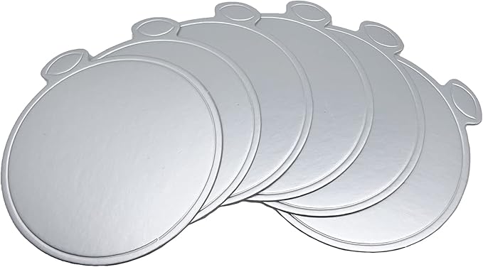 200pcs Mini Cake Boards, 3.1" Mini Round Cardboard, Mousse Cupcake Base for Cake Dessert, Silver