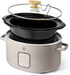 Beautiful 4-Quart Programmable Slow Cooker with Touch-Activated Display, Digital Timer, Keep-Warm Function & Removable Non-Stick Pot