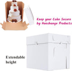 Tall Cake Boxes for Tier Cakes,3 Sizes 6 Pack 8x8x10,10x10x12 and 12x12x12Inch,Sturdy White Tall Cake Box Shipping in 8 10 12 Inch 2 3 Tier for Wedding Layer Tiered Cakes