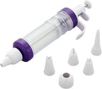 Wilton Dessert Decorator Plus - Cake Decorator Kit - Includes a Plunger-Style Tool, 2 Couplers, 1 Fill Tip & 4 Decorating Tips - Easy to Use