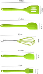 5pcs Silicone Utensil Kit Non-stick Cooking Gadgets Heat Resistant Egg Whisk and Baking Tools Set with Hanging for Kitchen Organization