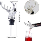 Zinc Alloy Animal Bar Liquor Bottle Pourer Liquor Pour Spout Sdjdhej 1Pcs Deer Head Bottle Tipping Nozzle Silicone Stoppers for Christmas and Halloween Decorations (Deer head)