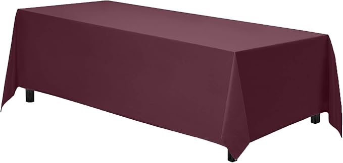 Gee Di Moda Rectangle Tablecloth - 90 x 132 Inch Burnt Orange Table Cloth for 6 Foot Tables with Floor-Length Drop - Heavy Duty Washable Fabric for Holiday Party, Dinner, Weddings & Baby Shower