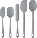 ChefAide 5 Pieces Silicone Spatula Set, Food Grade Rubber Spatula, Upgrade Strong Handle with Ergonomic Grip, Heat Resistant Up to 600°F for Nonstick Cookware, Cooking