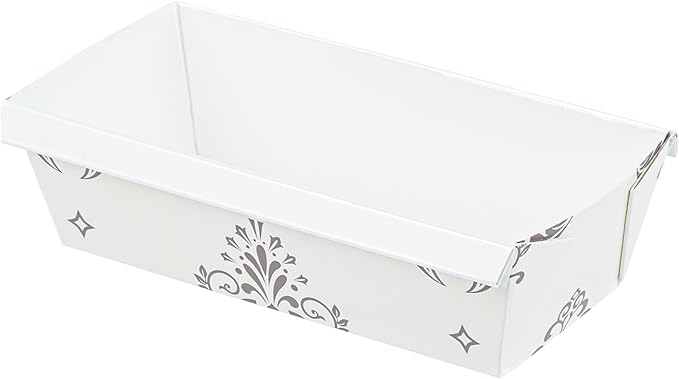 Restaurantware Loaf Pan 100 Pack of 13 oz Paper Baking Mold Bread Baking Mold Disposable Design Oven-Safe Greaseproof Ideal for Quick Breads and Pound Cakes
