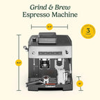 Cuisinart Espresso Bar Grind & Brew Espresso Machine, 16 Grind Settings from Fine to Coarse, Makes Hot or Cold Cafe-Quality Beverages at Home Including Cappuccino, Lattes and Cold Coffee, EM-640