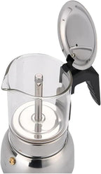 Espresso Maker Stainless Steel Italian Manual Coffee Machine Maker Moka Pot Multifunctional Portable Hand Brew Coffee Pot(300ML)