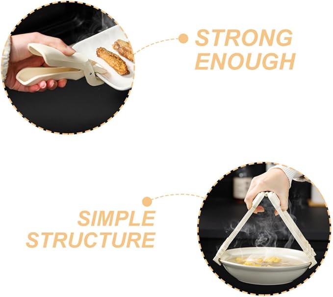 Non-slip Silicone Hot Bowl Clip and Pan Gripper Set, Heat-resistant Kitchen Insulation Lifters for Serving Hot Plates and Steam Dishes, 2pcs Tool for Cooking and Dining