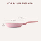 SENSARTE Nonstick Ceramic Frying Pan 8-Inch, Healthy Non Toxic Skillet, Induction Compatible Omelet Pan with Heat Resistant Handle, PFAS-Free, Pink