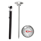 Black Kitchen Food-Cooking Meat Coffee Thermometer, Physical Sensing Stainless Steel Thermometer for Milk Foam Frothing Chocolate Water Grill, Turkey, BBQ Thermometers and Timers