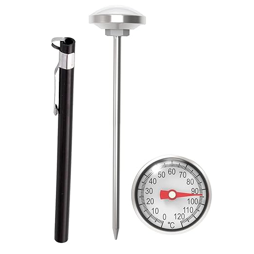 Black Kitchen Food-Cooking Meat Coffee Thermometer, Physical Sensing Stainless Steel Thermometer for Milk Foam Frothing Chocolate Water Grill, Turkey, BBQ Thermometers and Timers