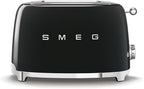 SMEG 2 Slice Toaster with 6 Presets and Defrost Function and Removable Crumb Tray (Black)