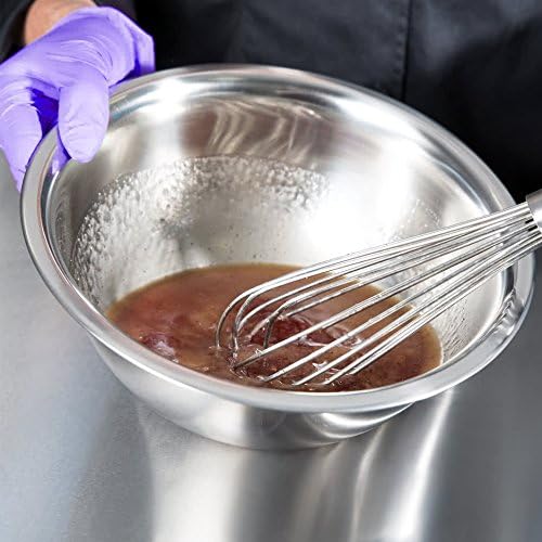 (Set of 5) Stainless Steel Mixing Bowls Set 3-4-5-8-13 Quart Polished Mirror Finish Nesting Flat Base Bowls Commercial Mixing Bowls Prep Bowls