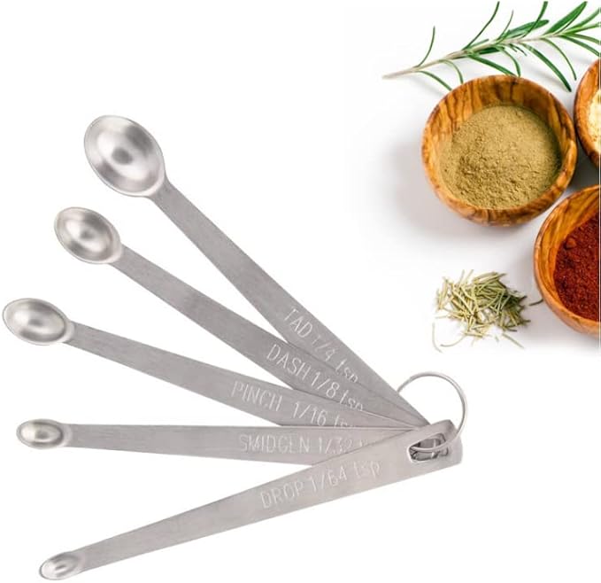 LIUSM Mini Measuring Spoons Set,Stainless Steel Measuring Spoons Set (Set of 5)