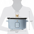 Beautiful 4-Quart Programmable Slow Cooker with Touch-Activated Display, Digital Timer, Keep-Warm Function & Removable Non-Stick Pot