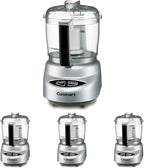 Cuisinart Mini-Prep Plus Food Processor,24-Ounce Mini Food Processor to Chop Herbs,Vegetables,and Hard Cheese,24-Ounce Work Bowl,Reversible Stainless Steel Blade,DLC-2ABC,Brushed Chrome,(Pack of 4)