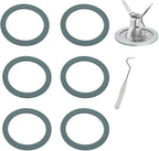 6 Pack Blender Gasket Replacement Parts with Hook, Compatible with Oster and Osterizer Blender, Rubber Seal O-Ring Blender Accessories, Gray