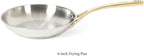 Martha Stewart Castelle 8-Inch Stainless Steel Frying Pan with Gold-Tone Handle – Tri-Ply Encapsulated Bottom, Oven Safe & Induction Safe Skillet for Searing and Sautéing