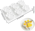 Silicone Mousse Mold Bear Cat Paw Non-Stick Baking Molds for Homemade Chocolate, Jelly, Pudding, Ice Cream, Cheesecake and Cupcake, Flexible Dessert Decorating Bakeware (G_Bear's Paw)