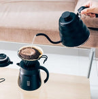 Hario V60 "Buono" Drip Kettle Stovetop Gooseneck Coffee Kettle 1.2L, Stainless Steel, Black