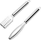 Fish Scaler Remover, Fish Scales Scraping Tool, Fishes Scaler Scraper with Grip Handle Fast Cleaning Skin Steel Brush Fishes Peeling Scraper(COLOR:Silver)