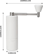 TIMEMORE Chestnut C3S Pro Manual Coffee Grinder, Stainless Steel S2C Conical Burr Coffee Grinder, Hand Coffee Grinder with Foldable Handle, Adjustable Grind Setting for Travel/Camping/Home, White
