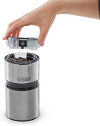 Electric Coffee Grinder Spice Grinder - Stainless Steel Blades Grinder for Coffee Bean Seed Nut Spice Herb Pepper, Brushed Stainless Steel Texture and Transparent Lid