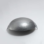 Wok Pfanne Traditioneller Handgehämmerter Wok Aus Refined Iron Mit Two Handles，1,8 MM Dick Wok (Rundboden) (Size : 34cm/13.3in)