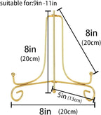LIONWEI LIONWELI 8 Inch Gold Iron Plate Stand Holder Easel Display Stand for Plate?Picture?Photo and More,3 pcs.