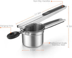 Potato Ricer, Stainless Steel Fruit and Vegetables Masher Food Ricer Large Capacity with 3 Interchangeable Discs & Inner Cup