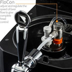 BrewFlo Beer Dispenser | CO2-Free Draft System for Home Use | Includes Two 5L Kegs | Adjustable Flow and Temperature (32°F-50°F) | Compact Size, Chrome Tap, LCD Display | Perfect for Home Brewers