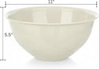 Tribello Large Mixing bowls 5-Quart 169oz - Plastic Salad/Mixing/Serving Bowl - 4 pack (Colors May Very)