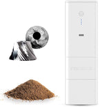 Femobook-A2 Portable Electric Coffee Grinder, Cordless Burr Grinder USB Rechargeable Coffee Grinder Magnetic Grounds Cup for Travel & Home Brewing, White
