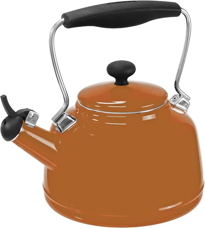 Chantal Tea Kettle, Vintage Series, Enamel on Steel, Whistling (Tomato Bisque)