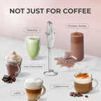 Zulay Kitchen Powerful Milk Frother Wand With 4 AA Duracell Batteries - Ultra Fast Handheld Drink Mixer - Electric Whisk Foam Maker for Coffee, Lattes, Cappuccino, Matcha & Creamer - Marble