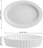Foraineam Set of 8 Pieces Porcelain Ramekins, 6 Ounce Oval Creme Brulee Ramekin Dishes 6 x 4-1/4 x 1-1/4 Inch Baking Ramekins Set