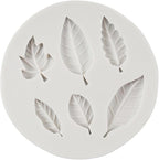 Leaf Silicone Mold Maple Leaf Fondant Mold Rose Leaf Molds Fern Leaves Candy Molds For Cake Decoration Cupcake Topper Chocolate Polymer Clay Gum Paste Set of 6