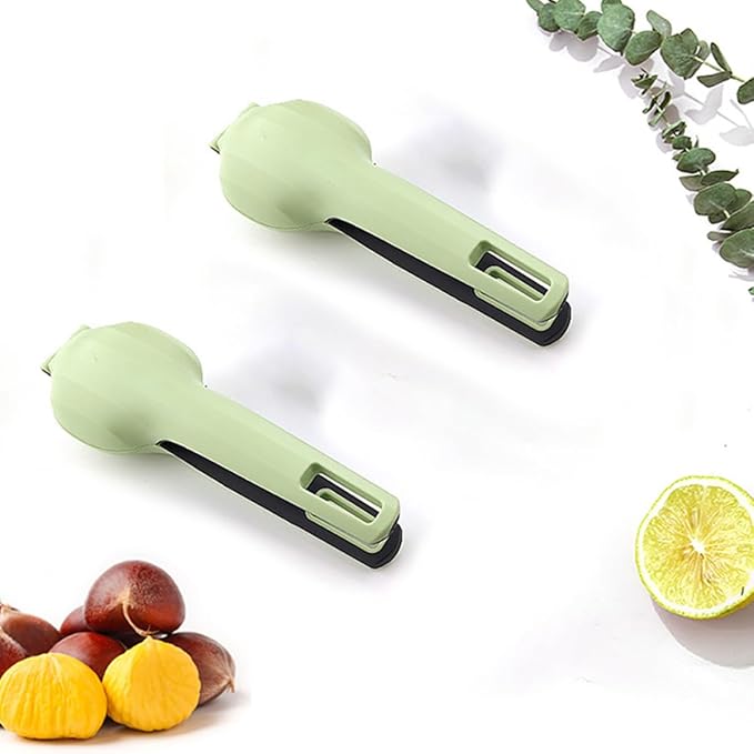 FOMIYES Heavy Duty Chestnut Opening Tool and Nut Opener, Green Multifunctional Walnut Cracker Cross-shape Design for Quick Shelling, Household Kitchen Specialty Gadget